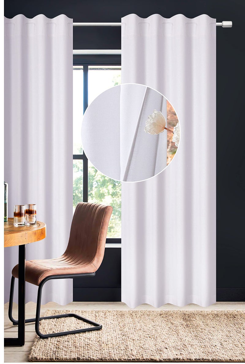 Light & Pro Lightnpro White Cotton Drapes 108 Inch Length - Set of 2 Tab Top Long Curtains for Living Room, Bedroom or Dining, 50x108 Light Filtering Farmhouse Curtain Panels, Soft & Breathable Window Treatment - Image 2